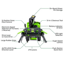 Load image into Gallery viewer, 82V Dual Stage Snow Thrower with (3) 6Ah Batteries and Dual Port Charger
