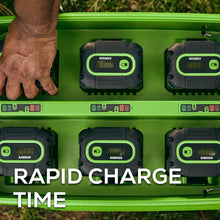 Load image into Gallery viewer, 82V Six Port Charger with Six 4Ah Batteries Included
