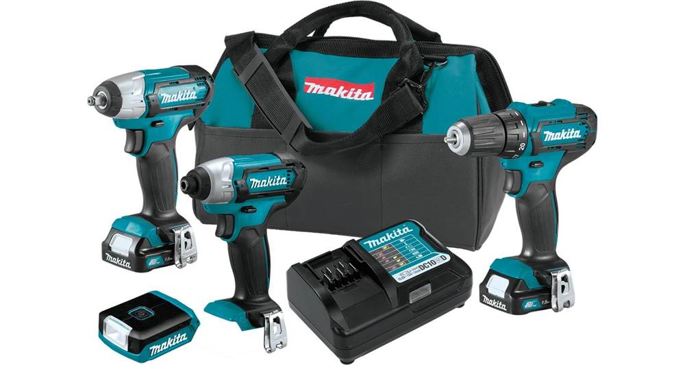 2021 Makita 12V max CXT® Lithium-Ion Cordless 4-Pc. Combo Kit (1.5Ah) (CT411)