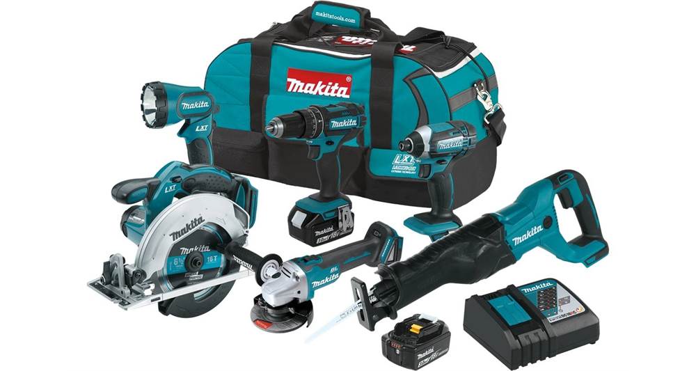 2021 Makita 18V LXT® Lithium-Ion Cordless 6-Pc. Combo Kit (3.0Ah) (XT610)